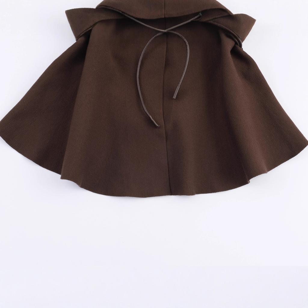 Módní pletená bunda s kulatým výstřihem a páskem