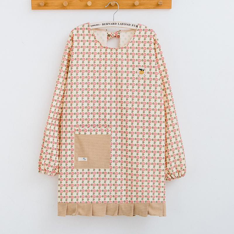 2023 Women's Long Sleeve Printed Kitchen Apron - Oil-Proof Fashion Smock for Cooking