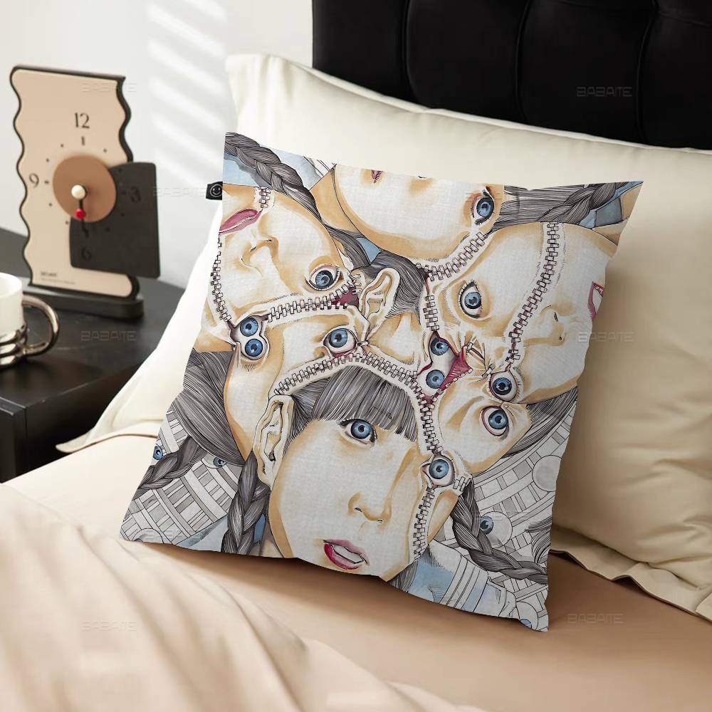 Shintaro Kago Art Horror Pillow Gifts Home Office Furnishings Bedroom Sofa Car Cushion Cover case 45x45cm