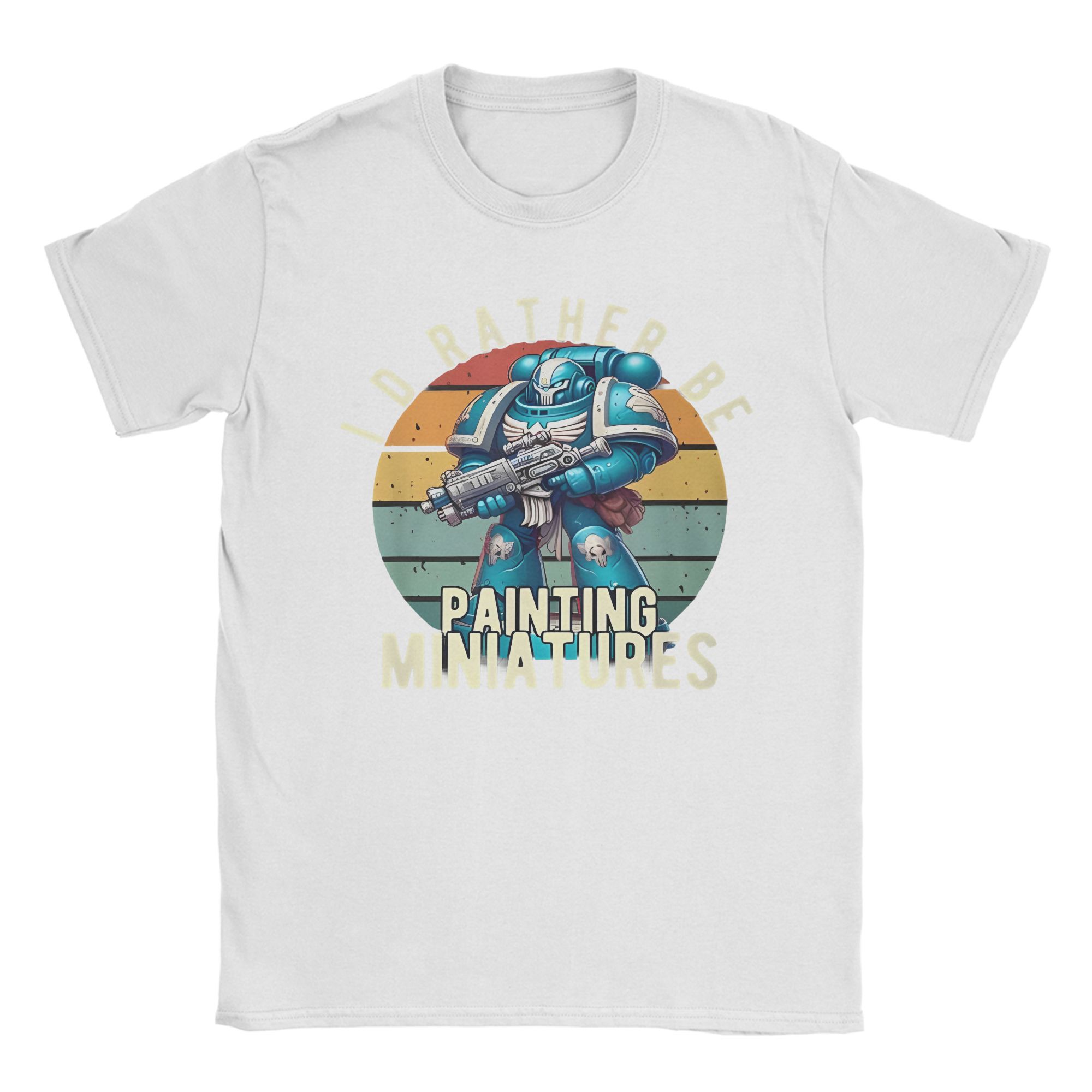 Winter snow Grafische Print Warhammered 40K T-shirt voor Heren Dames Ik Verf Liever Miniaturen 100% Katoenen T-shirts Korte Mouw Tops L wit