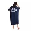 Women's Summer Smiley Face Nightgown - Loose Fit, Plus Size, Short Sleeve, Over-Knee Length, Perfect for Pregnant Women