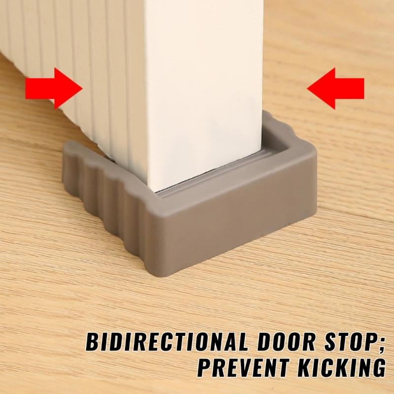 4Pieces Practical Door Stoppers Wedges Crafted from High Strength Rubber Materials for Effective Windproof Resistance