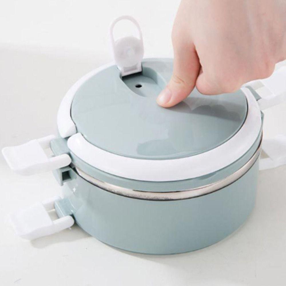 Stainless Steel Insulated Lunch Box Round Food Thermal Jar for Students&Office Worker