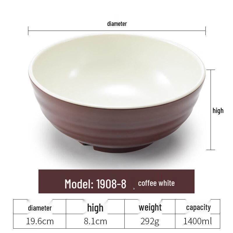 Yi Pan Nordic Melamine Resin Deep Soup Bowl Set, 5-Pack