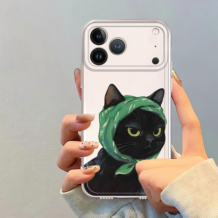 Cartoon Cat Soft Phone Cover Case for iPhone 17 Pro Max Air 7 8 16 11 14 Plus XS Max XR 12 Mini 15 13 Pro