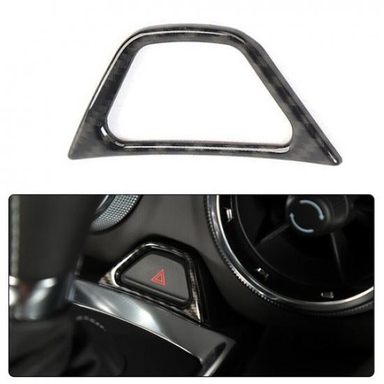 Carbon Fiber Console Emergency Lamp Light Switch Trim Cover For Chevy Camaro 17+