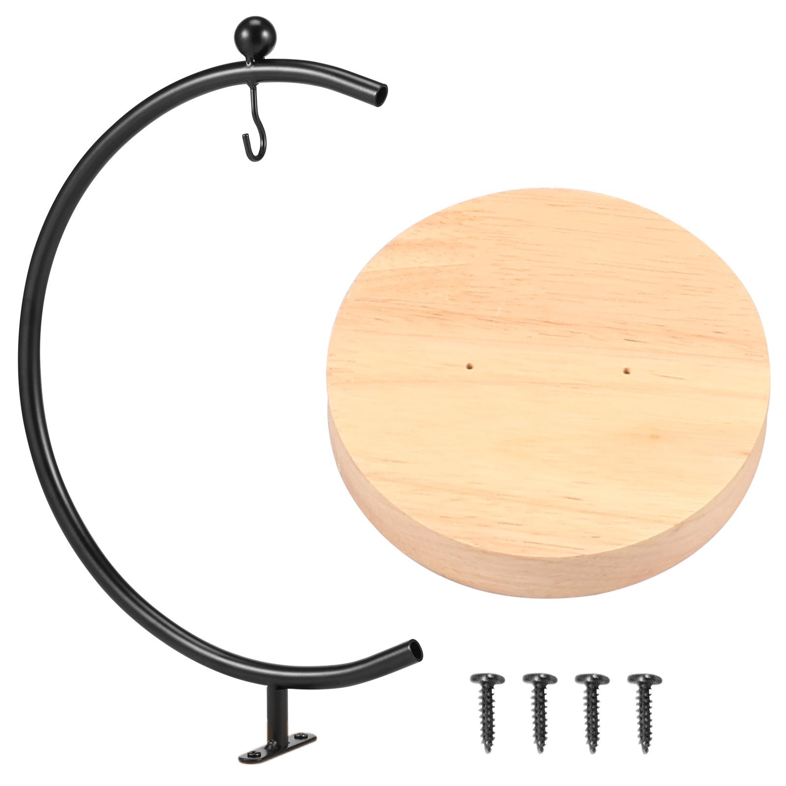 

Подставка-держатель для бананов в форме полумесяца, металлическая вешалка-подставка для фруктов с деревянным основанием, устойчивая, декоративная подставка-держатель для винограда