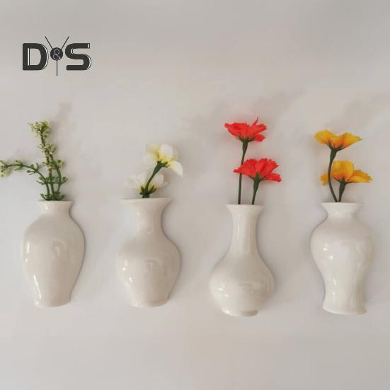 Mini-Keramikvase, Kühlschrankmagnet mit künstlicher Blume, für Zuhause, Büro, Küche, Spind, Kühlschrank, 3D-Miniatur-Blumenvase, magnetische Dekoration, Ornament
