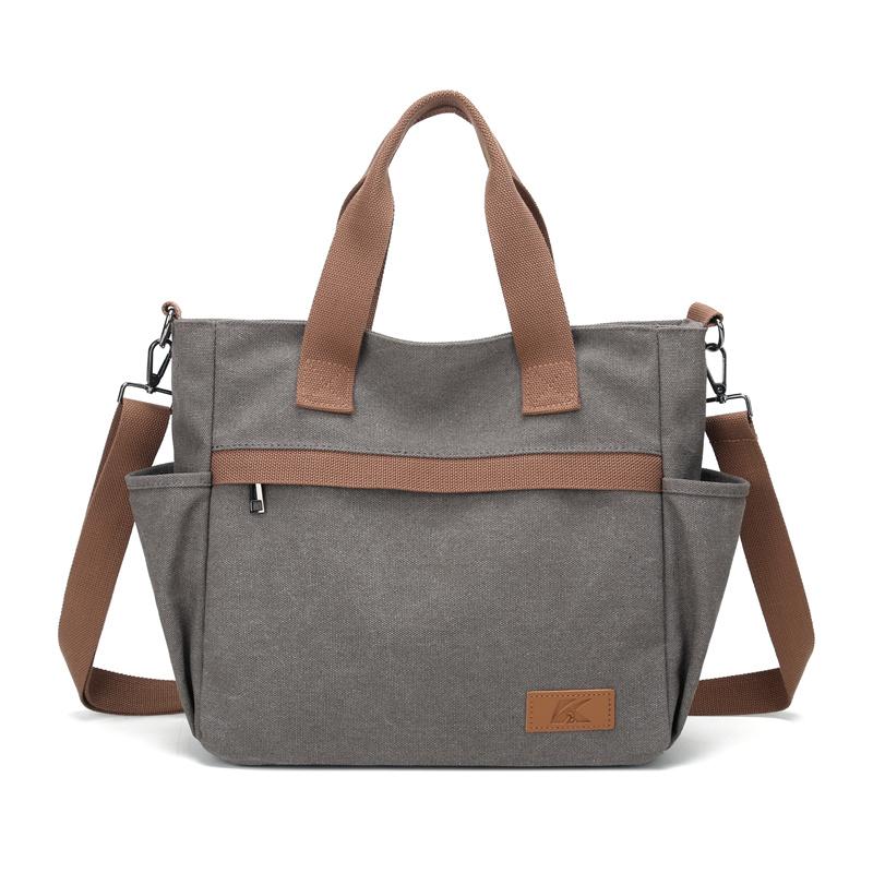 Women's Large Capacity Tote Bag Retro Student Crossbody Bag Canvas Shoulder Bag