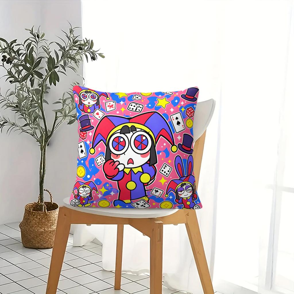 Bunte Zirkus-Cartoon-Narren-Print-Kissen Kissen Akzentkissen cm Inklusive Kissenkern Für Teenager-Sofa Party-Dekoration