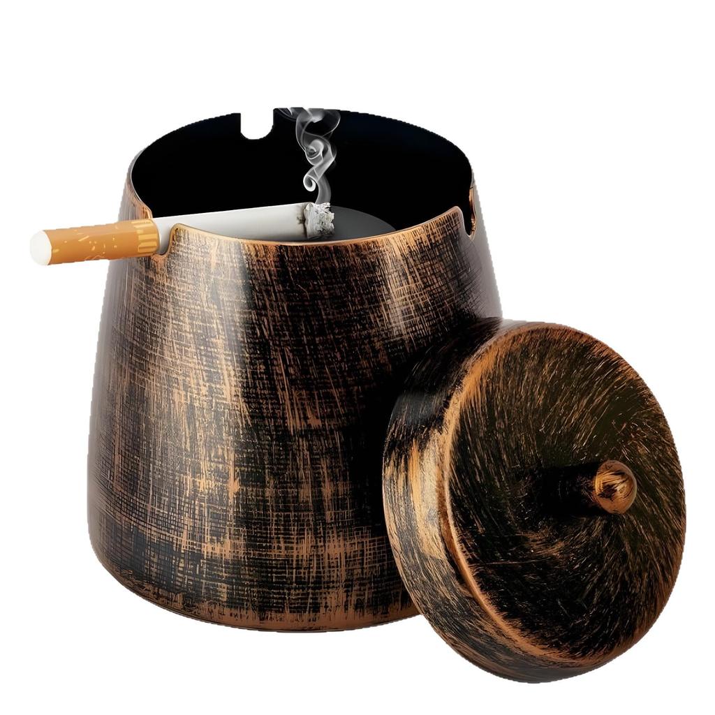 Creative Metal Ashtray with Lid for Bars, KTV, and Cafes