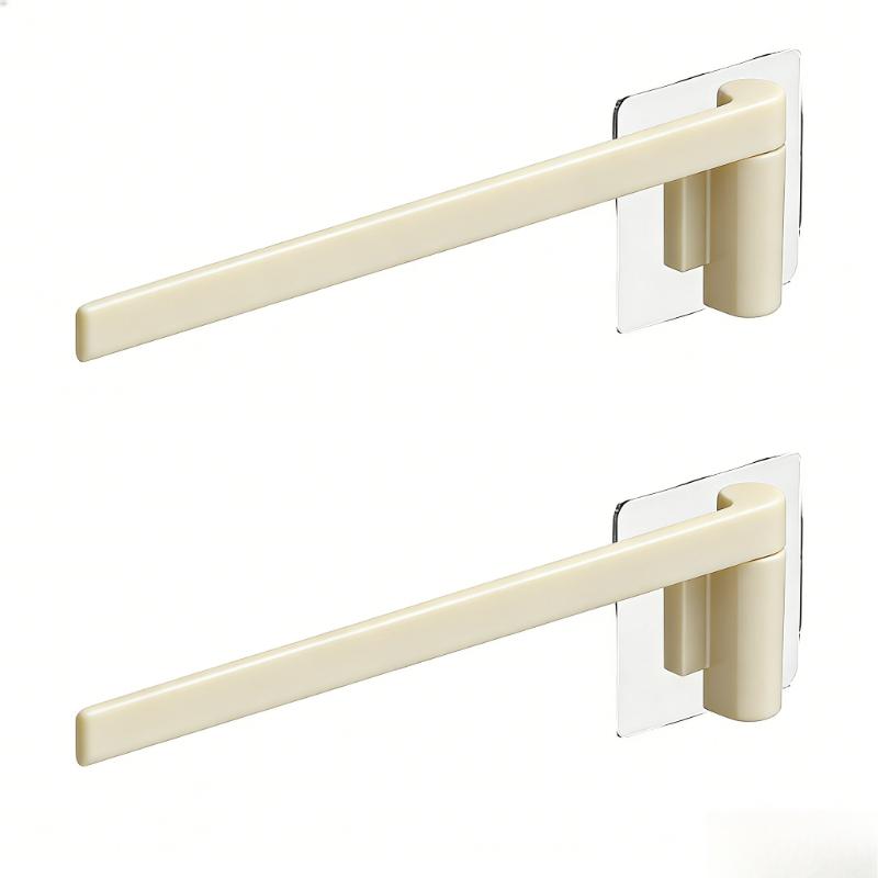 Set of 2 Bathroom Towel Racks / Storage Racks, Cloth Racks, Rotatable Wall-Mounted Bathroom Towel Racks, And Kitchen Sink Draining Racks. Rag Rack 2-pack [Milk White]