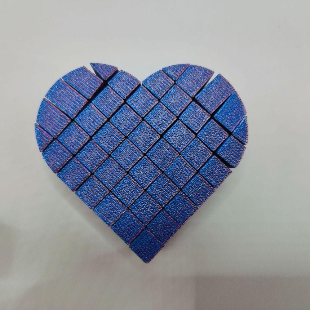 Fractal 3D Printed Pixel Heart Gifts AntiAnxiety Decompression Toy Heart Fidget Toys  Kid/ Adult