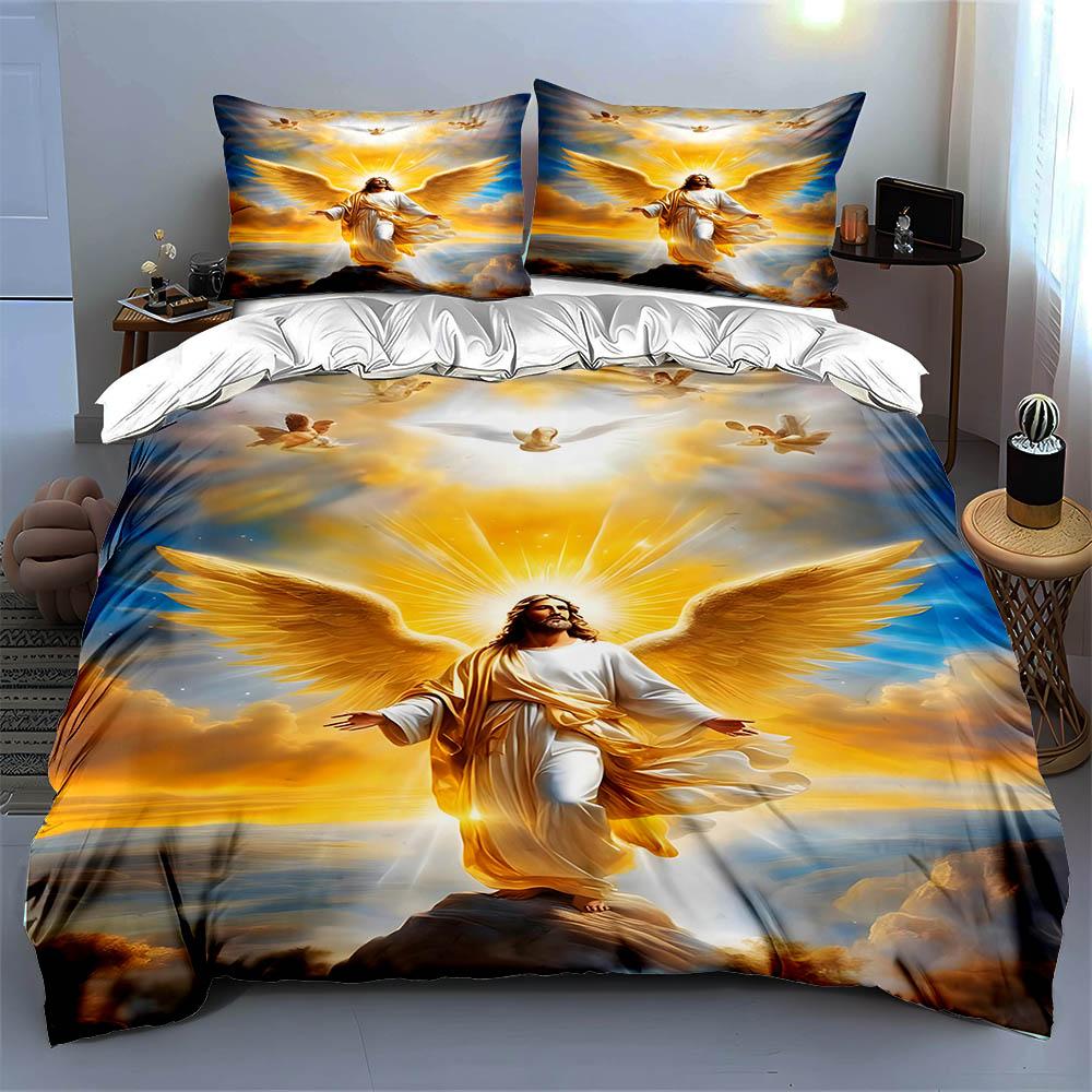 Radiant Angelic Figure Bedding Duvet Cover Sets Duvet Covers Pillowcases Gifts (1 * Duvet Cover 2 * Pillowcases, Without Duvet Insert)