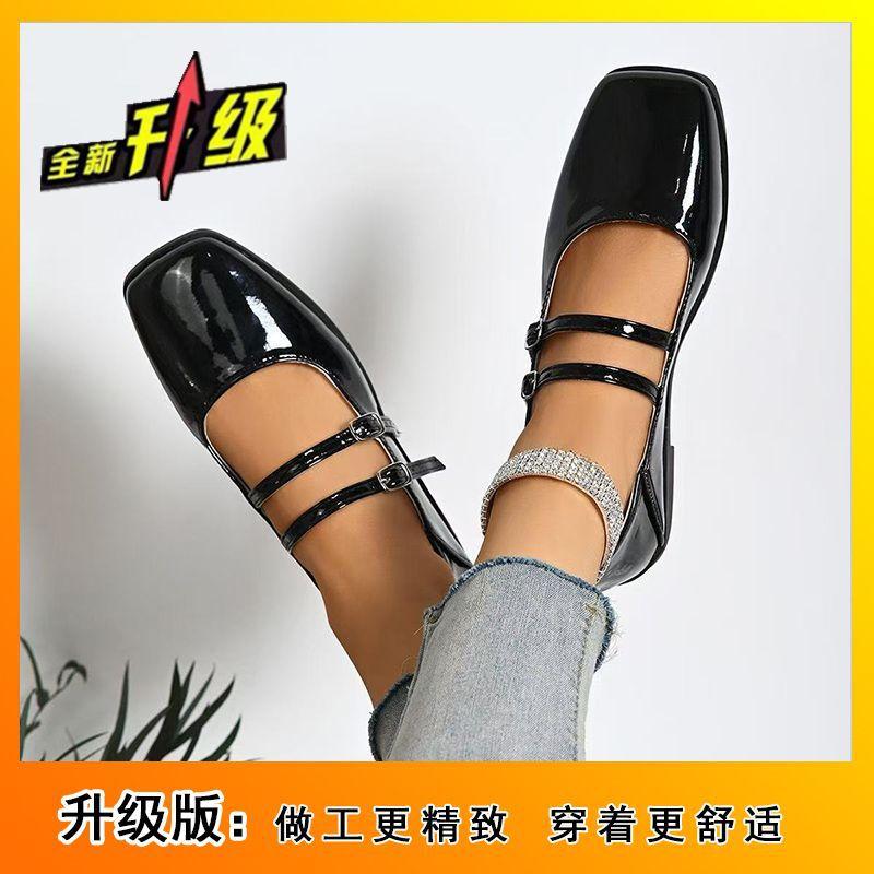 Spring 2025 Popular Retro French Shallow Mouth Single Shoes Women's Korean Version Low Heel Mary Jane Temperament Women's Shoes New Foreign Style