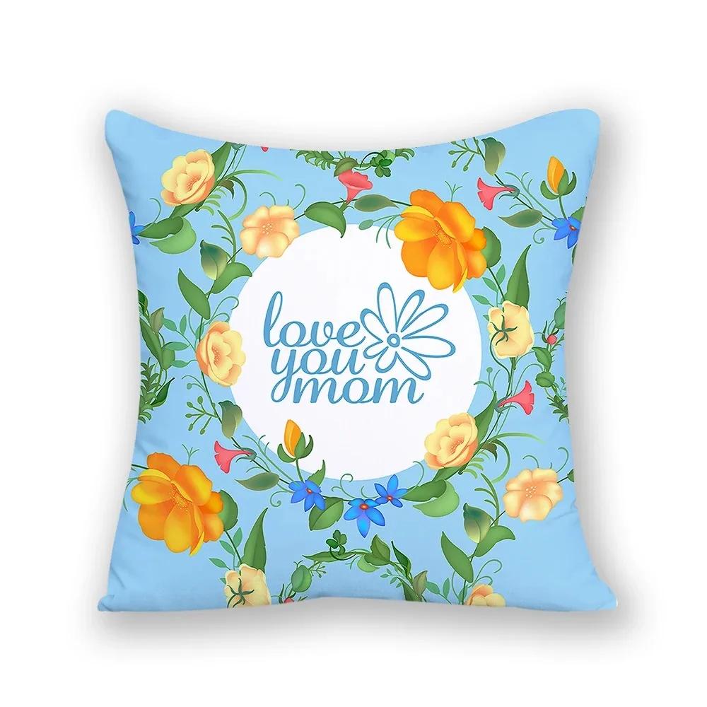 Flower Garland Home Decor Square Sofa Pillowcase Colorful Plant Abstract Cushion Cover