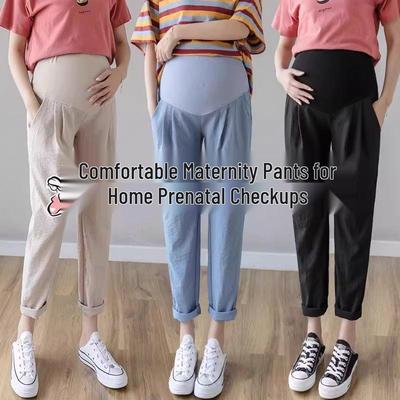 Spring & Summer Fashionable Maternity Straight Pants - Lightweight, Stylish, and Comfortable for Casual Wear.