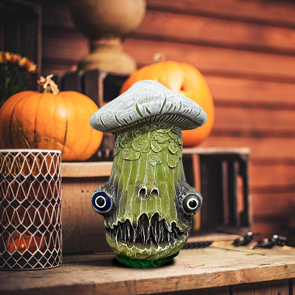 Resin Spooky Mutant Mushroom Decor Craft Halloween Decoration Unique Miniature Mushrooms Statue Multipurpose for Halloween Party