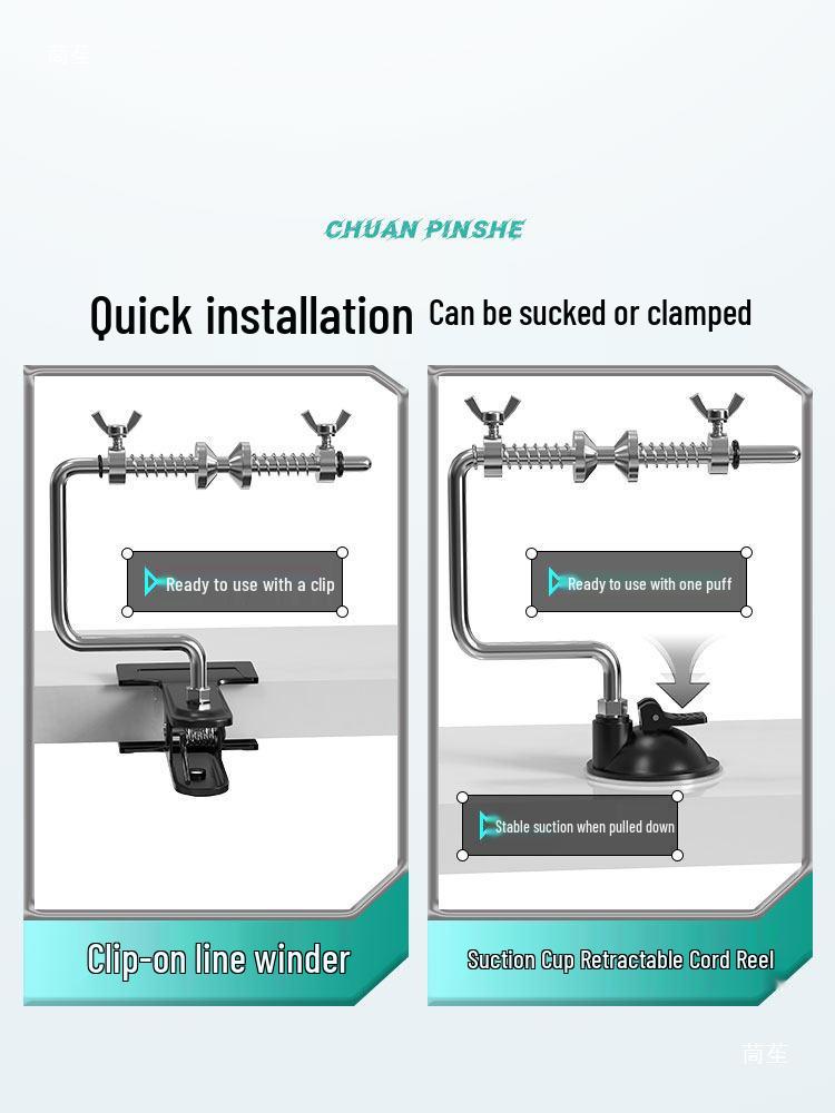 Advanced Spinning Reel with Line Winder and Suction Cup