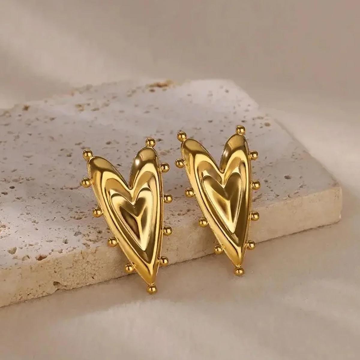 

Ретро Геометрические Женские Серьги в Форме Сердца с Неправильным Дизайном в Форме Сердца, Свадебные Украшения, Подарочные Аксессуары. золотой