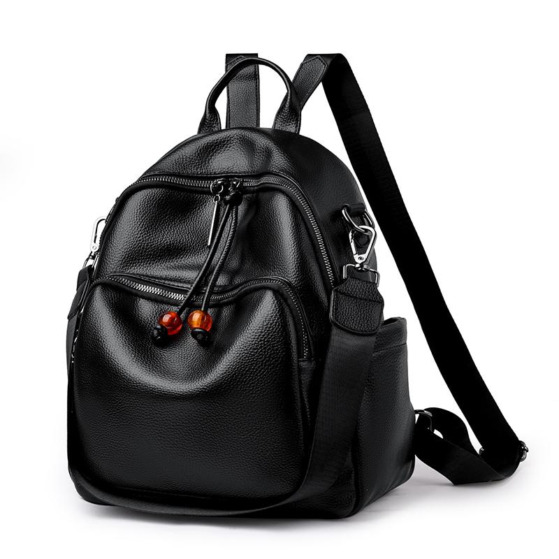Fashionable and Minimalist Women's PU Leather Backpack with Top Handle, Perfect for Commuting, Travel, and Daily Use