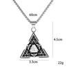 Vintage Triangular Rune Titanium Steel Pendant Wind Men'S Fashion Stainless Steel Necklace Jewelry
