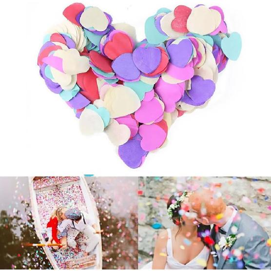 DECORA 1 Inch Multicolor Hearts Paper Confetti for Wedding St. Valentine's Day Decorations