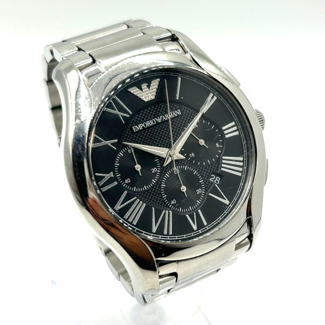 Used EMPORIO ARMANI Men s Watch Chronograph New Battery Black