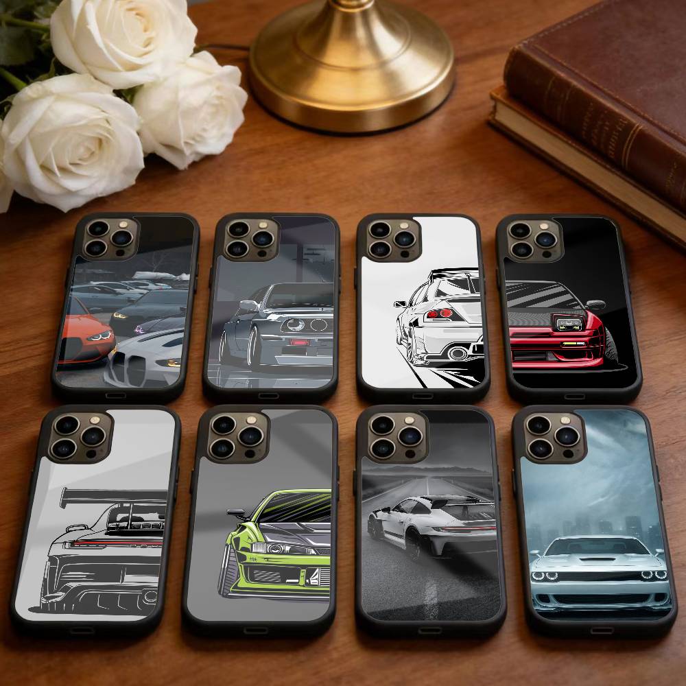 Cool Sports Car Phone Case For iPhone 14,16,15,13,17,12,Plus,Pro,Max Magnetic For Magsafe Frosted Cover