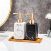 Ceramic Soap Dispenser Marble Detailing Liquid Container For Hand Wash Shampoo And More Refillable
