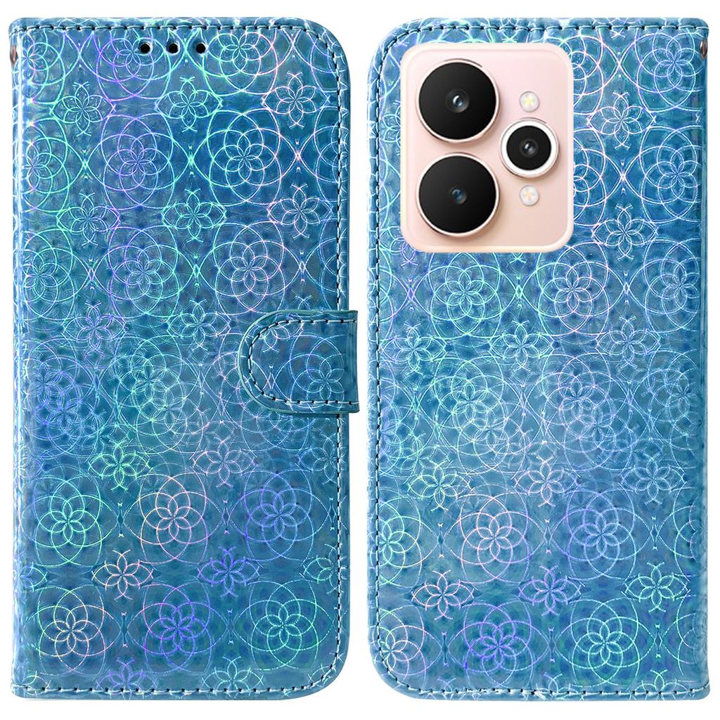 For Realme 15 Pro 5G/15 5G Stand Case Dazzling Flower Leather Phone Cover with Wrist Strap