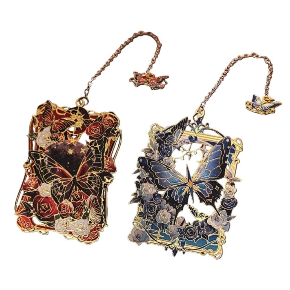 Flowers & Butterfly Hollow Book Mark Pendant Style Book Reading Clip  Book Lover Gift
