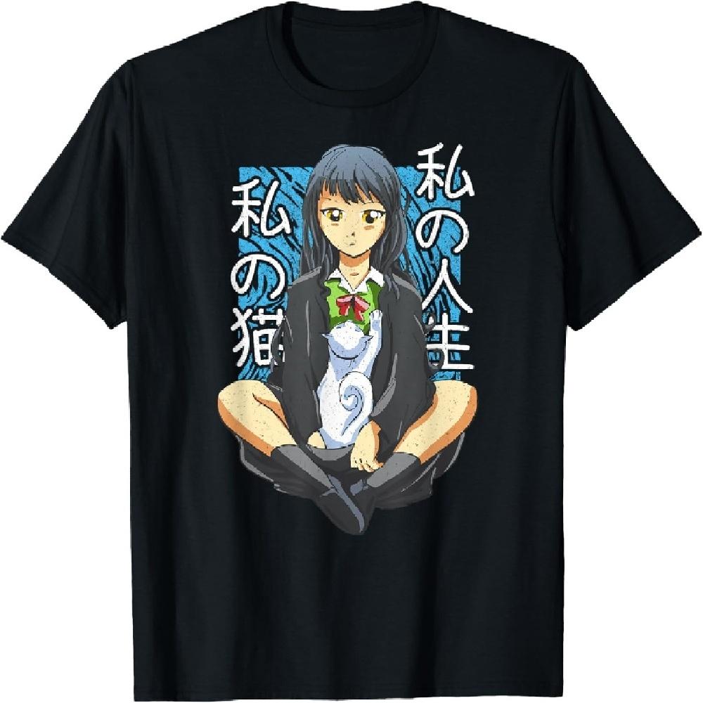 Anime Cat Life – Kawaii Cute Cat Lover T-Shirt XXXXXL чёрный