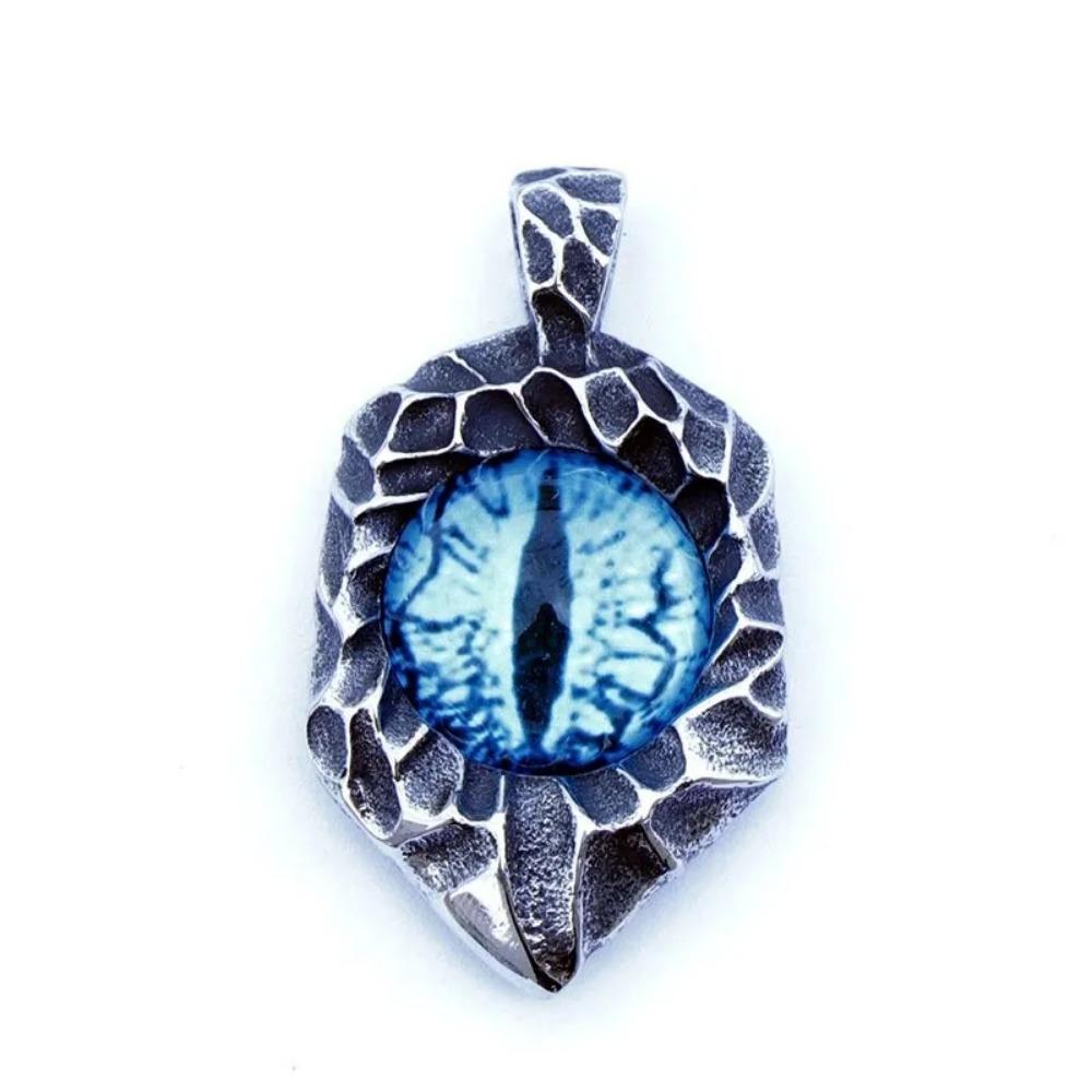 Eye of Horus Muslim Rune Pattern Round Pendant Necklace Men's Necklace Sliding Pendant Metal Necklace Amulet Accessory Jewelry