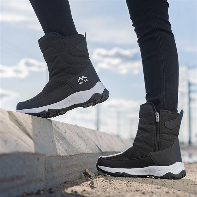 Men Boots Winter Waterproof Snow Boots Unisex High Top Keep Warm Plus Outdoor  Ankle Boots Women's Cotton Casual Sneakers