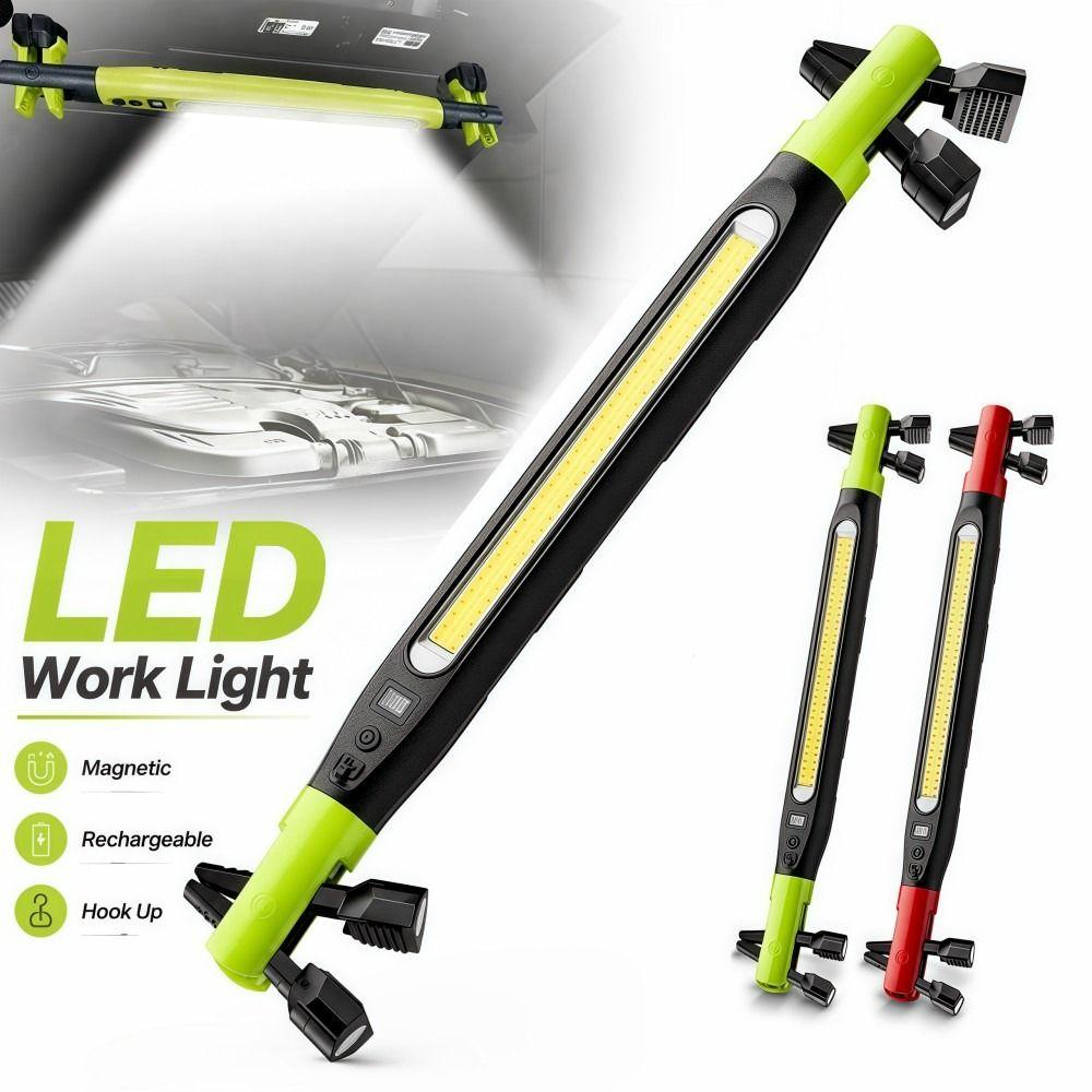 Hook Up LED Magnetic Flashlight Rechargeable COB Long Bar Light Repair, Camping Etc