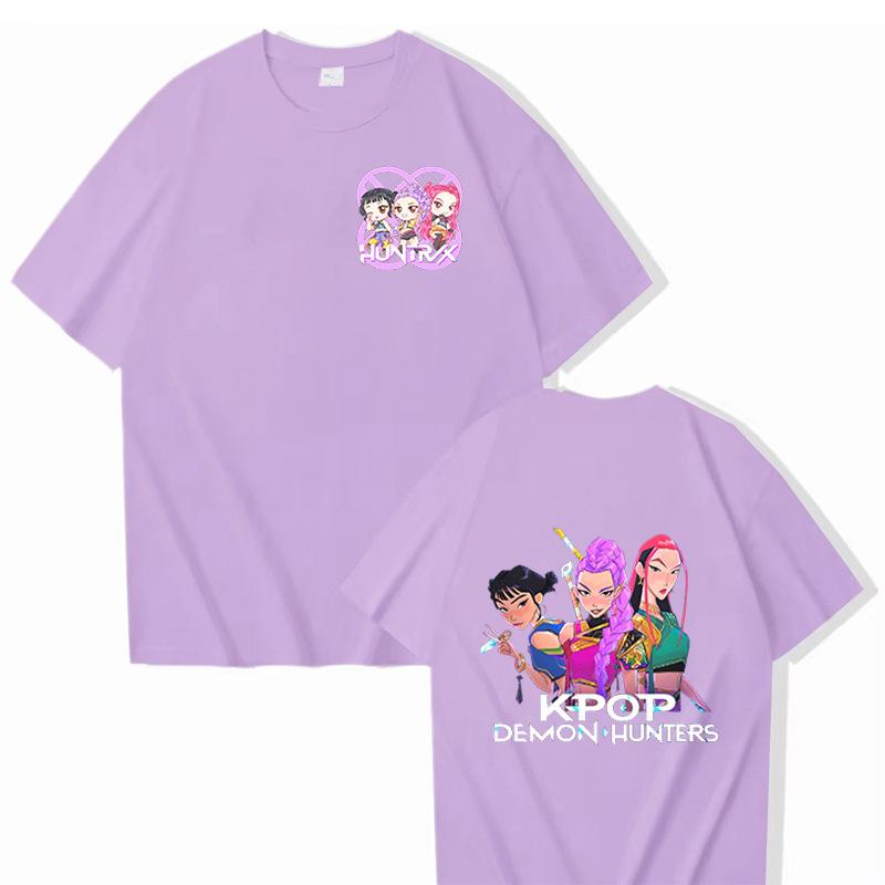 KPop Demon Hunters Cartoon Graphic T Shirt Men Women Clothing Harajuku Y2k Oversized T-shirts Summer Casual Short Sleeve T-shirt