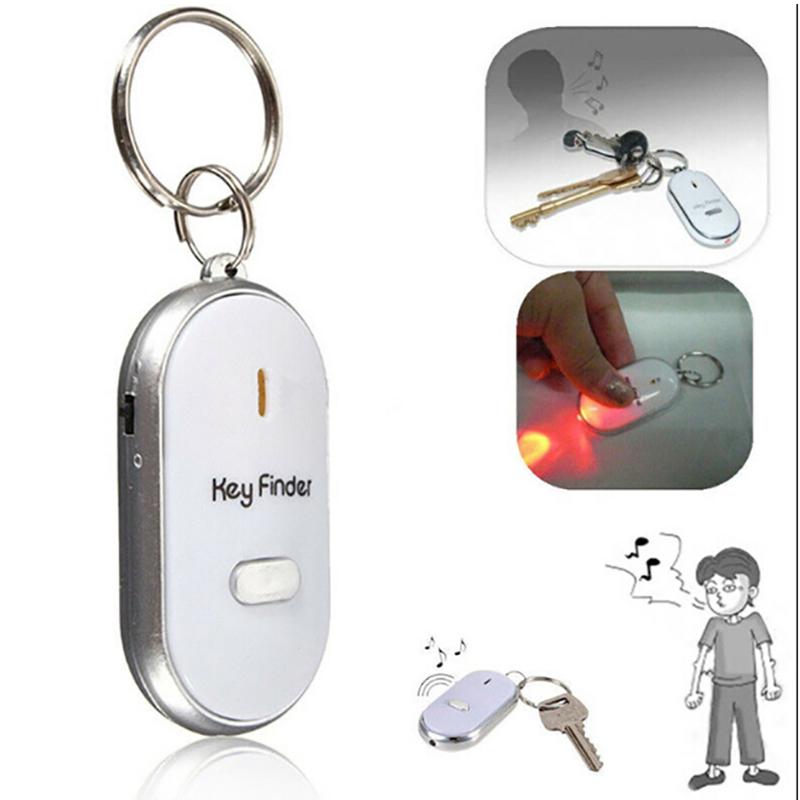 Blue Anti-Lost Key Finder Locator Keychain Whistle Beep Sound Alarm Led Light