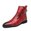 Men's Plus Size Retro High-Top Leather Martin Boots - Autumn British Style Pointed Toe Casual Footwear