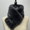Women Long Ring Scarf Real Rex Rabbit Fur Knitted Neck Warmer Winter Stylish Warm Ring Scarves