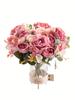2 Paquetes de 12 Cabezas de Rosas Peonías Artificiales, Ramo Floral de Tela Vintage, Rosas Falsas de Plástico para Decoración del Hogar y Bodas, Ramo de Novia, Día de San Valentín
