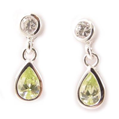 [C5597] - Silver Earrings 'Damoiselles' Lemon White