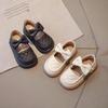 Elegant Palid Pattern Vamp School Shoes Girls Fully Flat Heeled Little Girl mary jane Shoes Child Princess Casual Shoes G08251