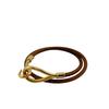2 Stations Leather Jumbo Bracelet Brown Leather Used