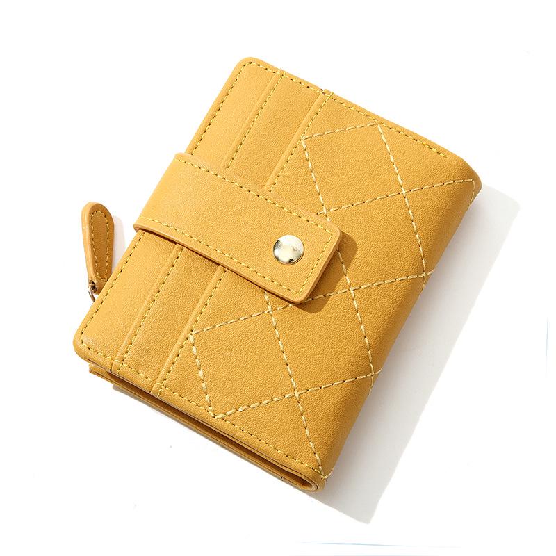 

Korean Style Creative Zipper Coin and Card Holder - Fashionable Women s Short Wallet жёлтый