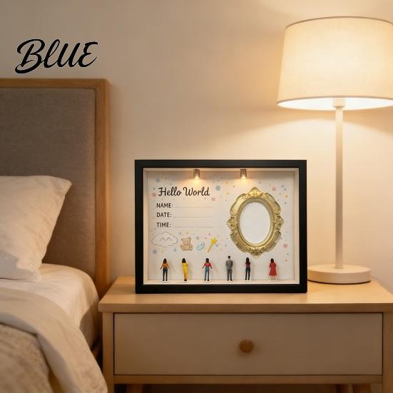 Custom Couple Silhouette Frame DIY Mini Museum Box with Light Photo Display Kit Valentine's Day Gift for Her Gold Frames Figurines Memory Keepsake