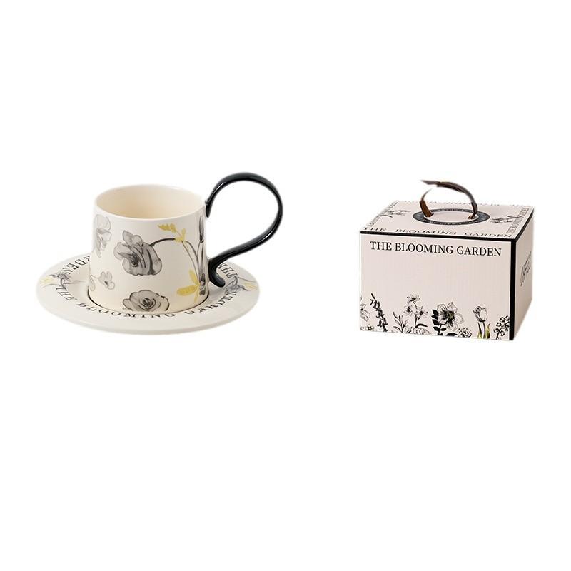 

Ретро керамическая кофейная чашка с блюдцем, кружка, послеобеденный чай, кофейная чашка, высококачественная чашка Sense, одна чашка, блюдце, одна подарочная коробка 260