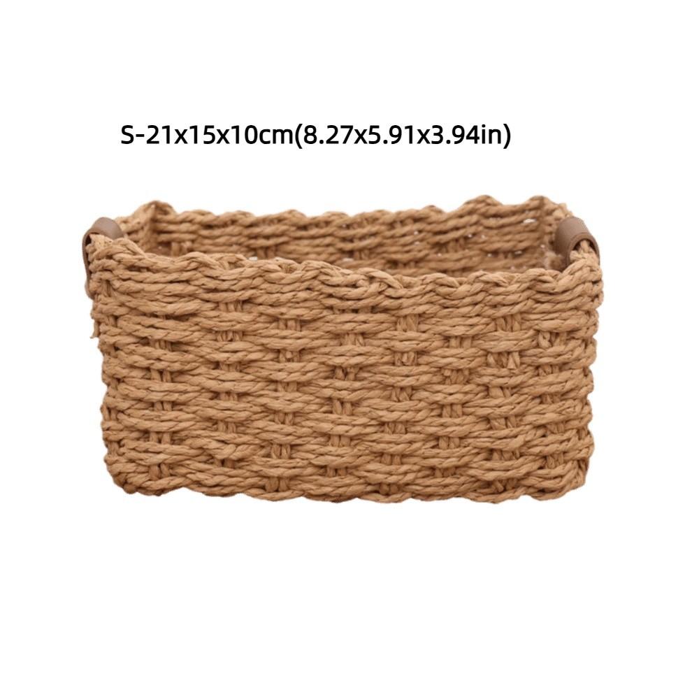 Woven Cosmetics Storage Basket Handmade Decorative Snacks Storage Containers Simple Multi-functional Paper Rope Basket