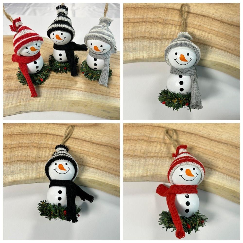 Wooden Wall Hanging Ornament Cartoon Christmas Tree Pendant Christmas Snowman Doll Home
