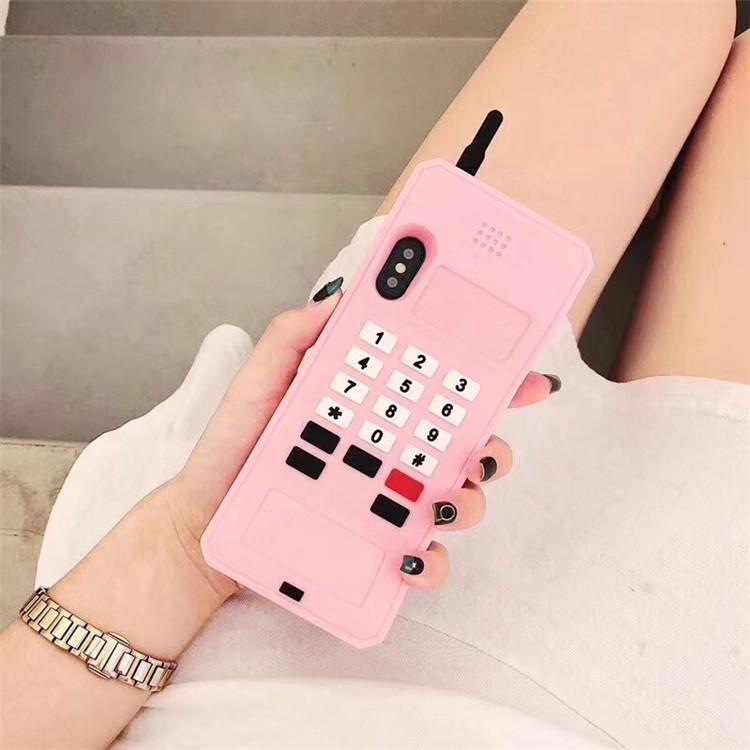 

Creative Funny 3D Cartoon Telephone Antenna Design Phone Case For iPhone 17Air 16 15 14Plus 13 12 11 Pro Max XS X Silicone Shockproof Cover iPhone 15 Pro Max рожевий